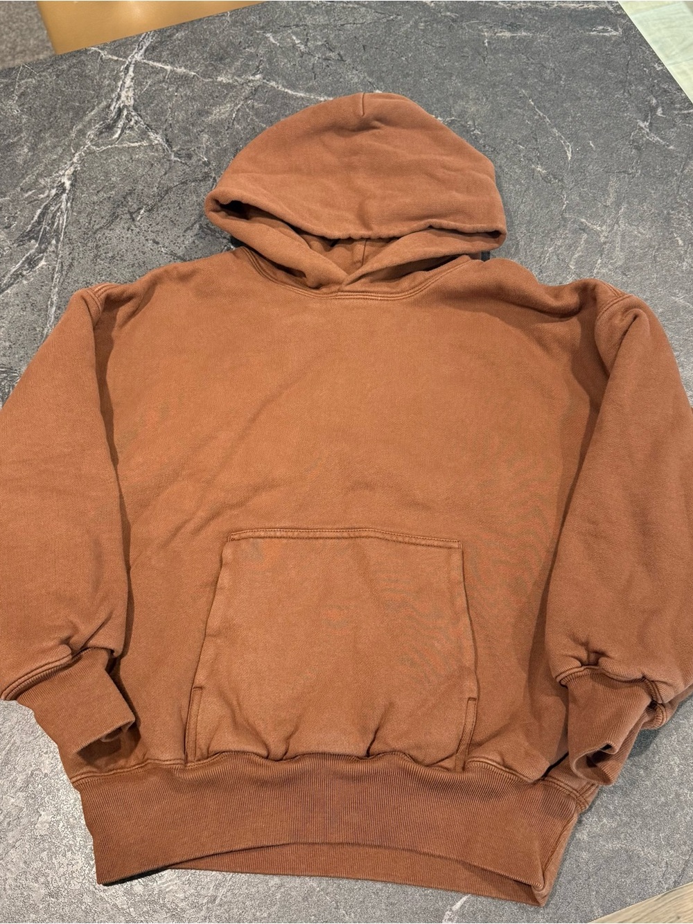 Yeezy double layer perfect hoodie sweatshirt size large kids 10/11 brown - Picture 2 of 6